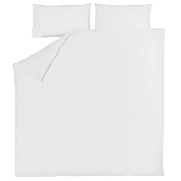 Dunelm Non Iron Plain Dye White Duvet Cover 2 Dunelm Non Iron Plain Dye White Duvet Cover - Image 2