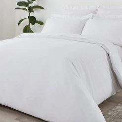 Dunelm Non Iron Plain Dye White Duvet Cover 6 Dunelm Non Iron Plain Dye White Duvet Cover -Furn. Shop 1000000598 alt02