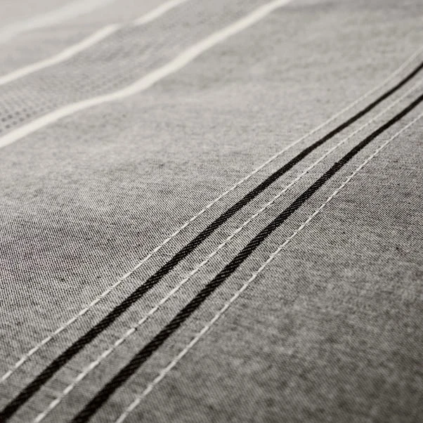 Dunelm Willington Grey Striped Woven Duvet Cover And Pillowcase Set 5 Dunelm Willington Grey Striped Woven Duvet Cover And Pillowcase Set - Image 5