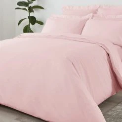 Dunelm Non Iron Plain Dye Dusky Pink Duvet Cover -Furn. Shop 1000099655 alt02