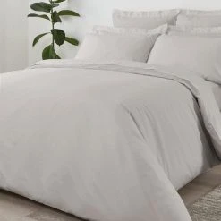 Dunelm Non Iron Plain Dye Silver Duvet Cover -Furn. Shop 1000099664 alt02