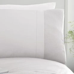 Dunelm Waffle White Duvet Cover And Pillowcase Set -Furn. Shop 1000121190 alt03