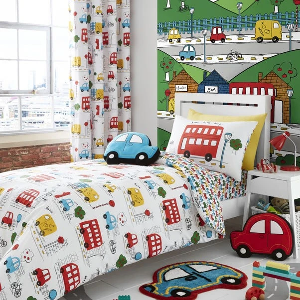 Catherine Lansfield Transport Bright Duvet Cover And Pillowcase Set 2 Catherine Lansfield Transport Bright Duvet Cover And Pillowcase Set - Image 2