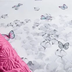 Dunelm Ginkgo Butterfly White Reversible Duvet Cover And Pillowcase Set -Furn. Shop 1000140249 alt04