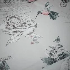 Dunelm Heavenly Hummingbird Grey & Blush Duvet Cover And Pillowcase Set -Furn. Shop 1000140278 alt02