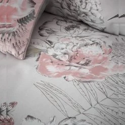 Dunelm Heavenly Hummingbird Grey & Blush Duvet Cover And Pillowcase Set -Furn. Shop 1000140278 alt05