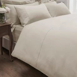 Dorma 300 Thread Count 100% Cotton Sateen Plain Cream Duvet Cover -Furn. Shop 1000141127 alt01