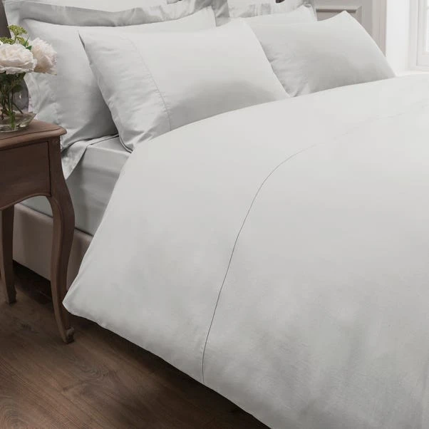 Dorma 300 Thread Count 100% Cotton Sateen Plain White Duvet Cover 2 Dorma 300 Thread Count 100% Cotton Sateen Plain White Duvet Cover - Image 2