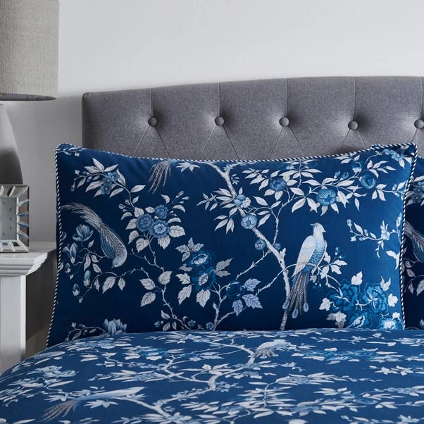 Dunelm Oriental Bird Blue Duvet Cover And Pillowcase Set 4 Dunelm Oriental Bird Blue Duvet Cover And Pillowcase Set - Image 4