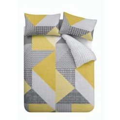 Catherine Lansfield Larsson Geo Ochre Reversible Duvet Cover And Pillowcase Set 9 Catherine Lansfield Larsson Geo Ochre Reversible Duvet Cover And Pillowcase Set -Furn. Shop 1000155200 alt04