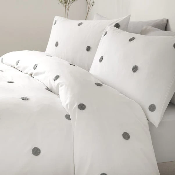 Dunelm Appletree Dot Slate 100% Cotton Duvet Cover And Pillowcase Set 2 Dunelm Appletree Dot Slate 100% Cotton Duvet Cover And Pillowcase Set - Image 2