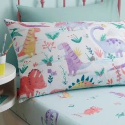 Dunelm Dinosaur Pink Reversible Duvet Cover And Pillowcase Set -Furn. Shop 1000160557 alt04
