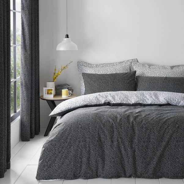Dunelm Dottie Black Duvet Cover And Pillowcase Set 2 Dunelm Dottie Black Duvet Cover And Pillowcase Set - Image 2
