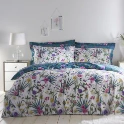 Dunelm Fleur Teal Duvet Cover And Pillowcase Set 7 Dunelm Fleur Teal Duvet Cover And Pillowcase Set -Furn. Shop 1000166982 alt01