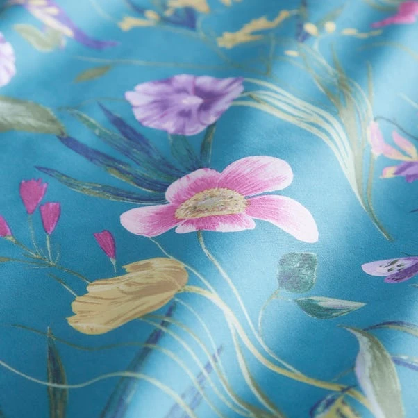 Dunelm Fleur Teal Duvet Cover And Pillowcase Set 4 Dunelm Fleur Teal Duvet Cover And Pillowcase Set - Image 4