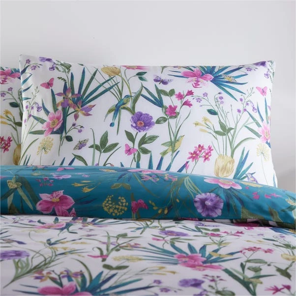Dunelm Fleur Teal Duvet Cover And Pillowcase Set 5 Dunelm Fleur Teal Duvet Cover And Pillowcase Set - Image 5