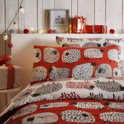 Fusion Dotty Sheep Red Reversible Duvet Cover And Pillowcase Set -Furn. Shop 1000180053 alt02