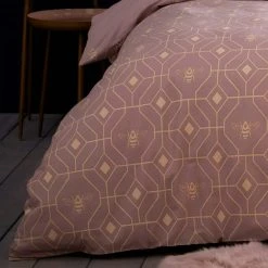 Furn Furn. Pink And Gold Bee Deco Reversible Duvet Cover And Pillowcase Set -Furn. Shop 1000180101 alt03