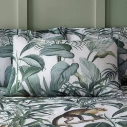 Dunelm Jungle Green 100% Cotton Reversible Duvet Cover And Pillowcase Set -Furn. Shop 1000181955 alt03