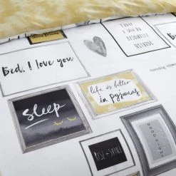 Catherine Lansfield Sleep Dreams Ochre Reversible Duvet Cover And Pillowcase Set 7 Catherine Lansfield Sleep Dreams Ochre Reversible Duvet Cover And Pillowcase Set -Furn. Shop 1000184234 alt02