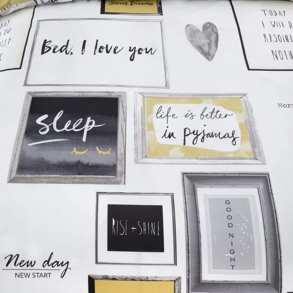 Catherine Lansfield Sleep Dreams Ochre Reversible Duvet Cover And Pillowcase Set 4 Catherine Lansfield Sleep Dreams Ochre Reversible Duvet Cover And Pillowcase Set - Image 4