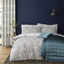 Dunelm Hardwick Floral Grey Reversible Duvet Cover And Pillowcase Set 8 Dunelm Hardwick Floral Grey Reversible Duvet Cover And Pillowcase Set -Furn. Shop 1000185663 alt02