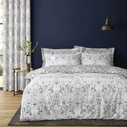 Dunelm Hardwick Floral Grey Reversible Duvet Cover And Pillowcase Set 9 Dunelm Hardwick Floral Grey Reversible Duvet Cover And Pillowcase Set -Furn. Shop 1000185663 alt03