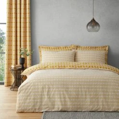 Elements Vete Ochre Reversible Duvet Cover And Pillowcase Set 8 Elements Vete Ochre Reversible Duvet Cover And Pillowcase Set -Furn. Shop 1000185706 alt02