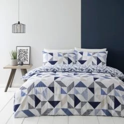 Dunelm Elements Bako Reversible Geometric Blue Duvet Cover And Pillowcase Set 8 Dunelm Elements Bako Reversible Geometric Blue Duvet Cover And Pillowcase Set -Furn. Shop 1000185747 alt02