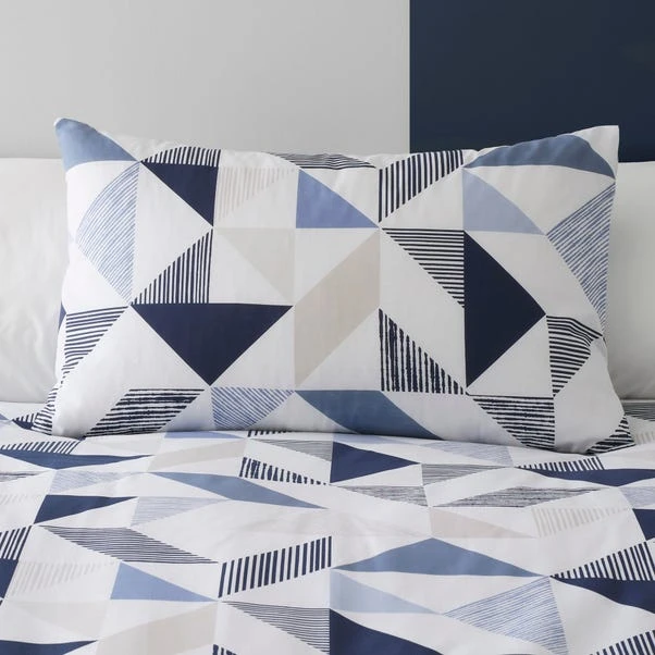 Dunelm Elements Bako Reversible Geometric Blue Duvet Cover And Pillowcase Set 4 Dunelm Elements Bako Reversible Geometric Blue Duvet Cover And Pillowcase Set - Image 4