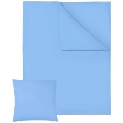 Bedding Set Cotton Sheets 200x135cm 2 PCs - Bedding, Bed Linen, Single Duvet Cover - Blue