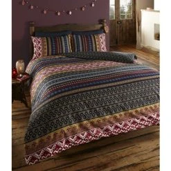 DE CAMA Luxury Indian Ethnic Print Single Duvet Quilt Cover Bedding Set Orkney Multi, Cotton And Polyester, Multicoloured -Furn. Shop 25034048 3