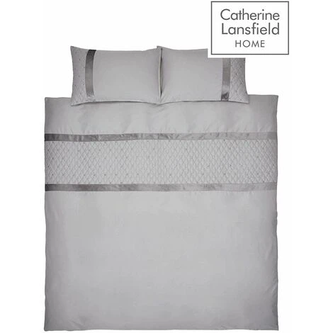 Catherine Lansfield Sequin Cluster Double Duvet Set Silver 1 Catherine Lansfield Sequin Cluster Double Duvet Set Silver