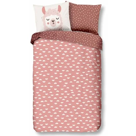 Kids Duvet Cover LAMA 140x200/220 Cm Pink Good Morning 1 Kids Duvet Cover LAMA 140x200/220 Cm Pink Good Morning