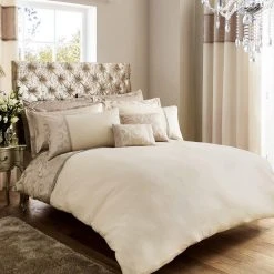 Dunelm Lucia Embroidered Natural Duvet Cover