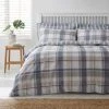 Dunelm Harrison Blue Reversible Duvet Cover And Pillowcase Set