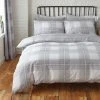 Dunelm Colby Grey Reversible Duvet Cover And Pillowcase Set