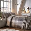 Dunelm Colville Grey Check 100% Brushed Cotton Reversible Duvet Cover And Pillowcase Set