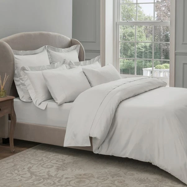 Dorma 300 Thread Count 100% Cotton Sateen Plain White Duvet Cover 1 Dorma 300 Thread Count 100% Cotton Sateen Plain White Duvet Cover