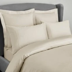 Dorma 300 Thread Count 100% Cotton Sateen Plain Cream Duvet Cover -Furn. Shop 30624254 alt02