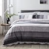 Dunelm Ellis Grey Stripe Reversible Duvet Cover And Pillowcase Set