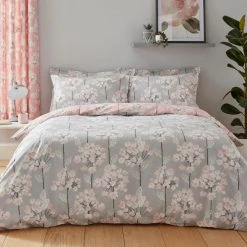 Dunelm Erin Blush & Grey Reversible Duvet Cover And Pillowcase Set -Furn. Shop 30672234 alt02