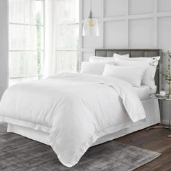 Hotel Cotton 230 Thread Count Sateen White Duvet Cover