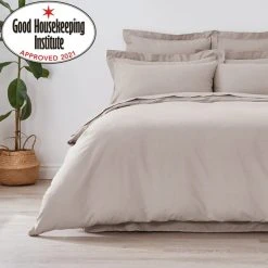 Dunelm Non Iron Plain Dye Natural Duvet Cover