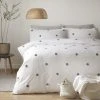 Dunelm Appletree Dot Slate 100% Cotton Duvet Cover And Pillowcase Set