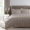 Dunelm Allana Gold Stripe Duvet Cover And Pillowcase Set