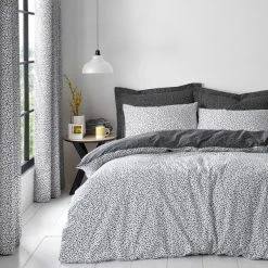 Dunelm Dottie Black Duvet Cover And Pillowcase Set