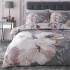 Catherine Lansfield Dramatic Floral Grey Duvet Cover And Pillowcase Set
