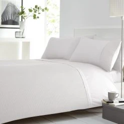 Dunelm Waffle White Duvet Cover And Pillowcase Set