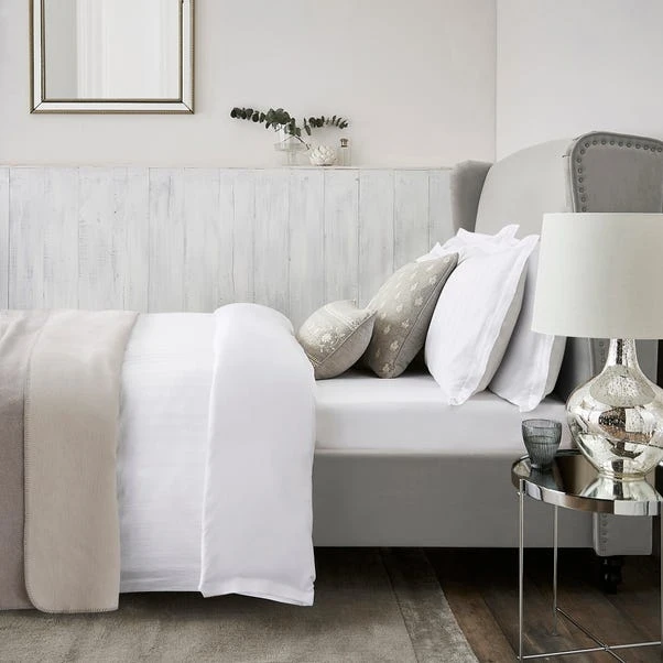 Dorma Purity Staunton Waffle Stripe White 100% Cotton Duvet Cover And Pillowcase Set 3 Dorma Purity Staunton Waffle Stripe White 100% Cotton Duvet Cover And Pillowcase Set - Image 3